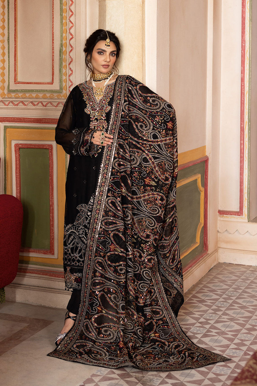 Ramsha Dastan Vol-03 Embroidered Chiffon Unstitched 3Pc Suit T-304