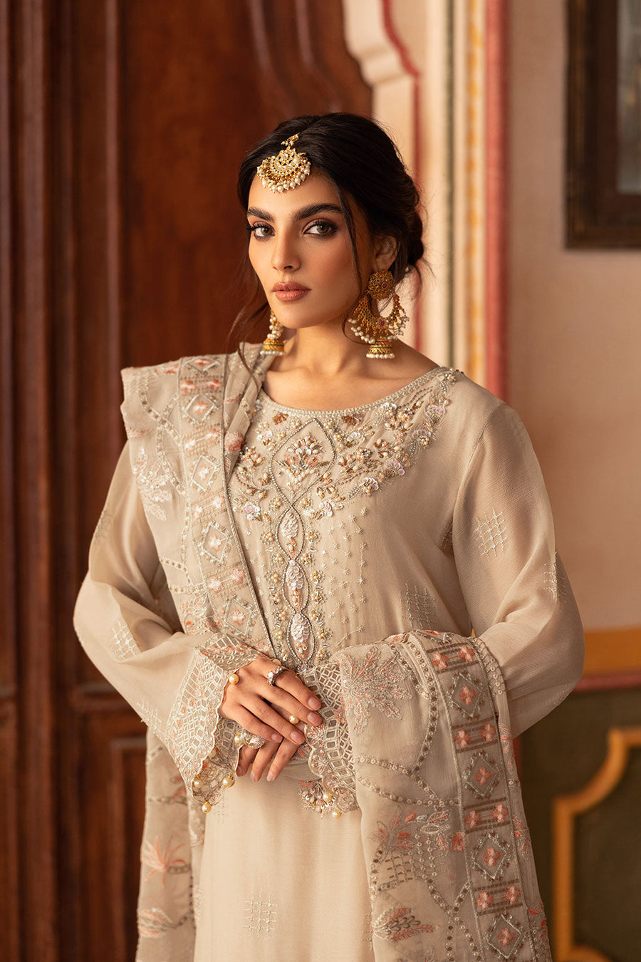 Ramsha Dastan Vol-03 Embroidered Chiffon Unstitched 3Pc Suit T-305