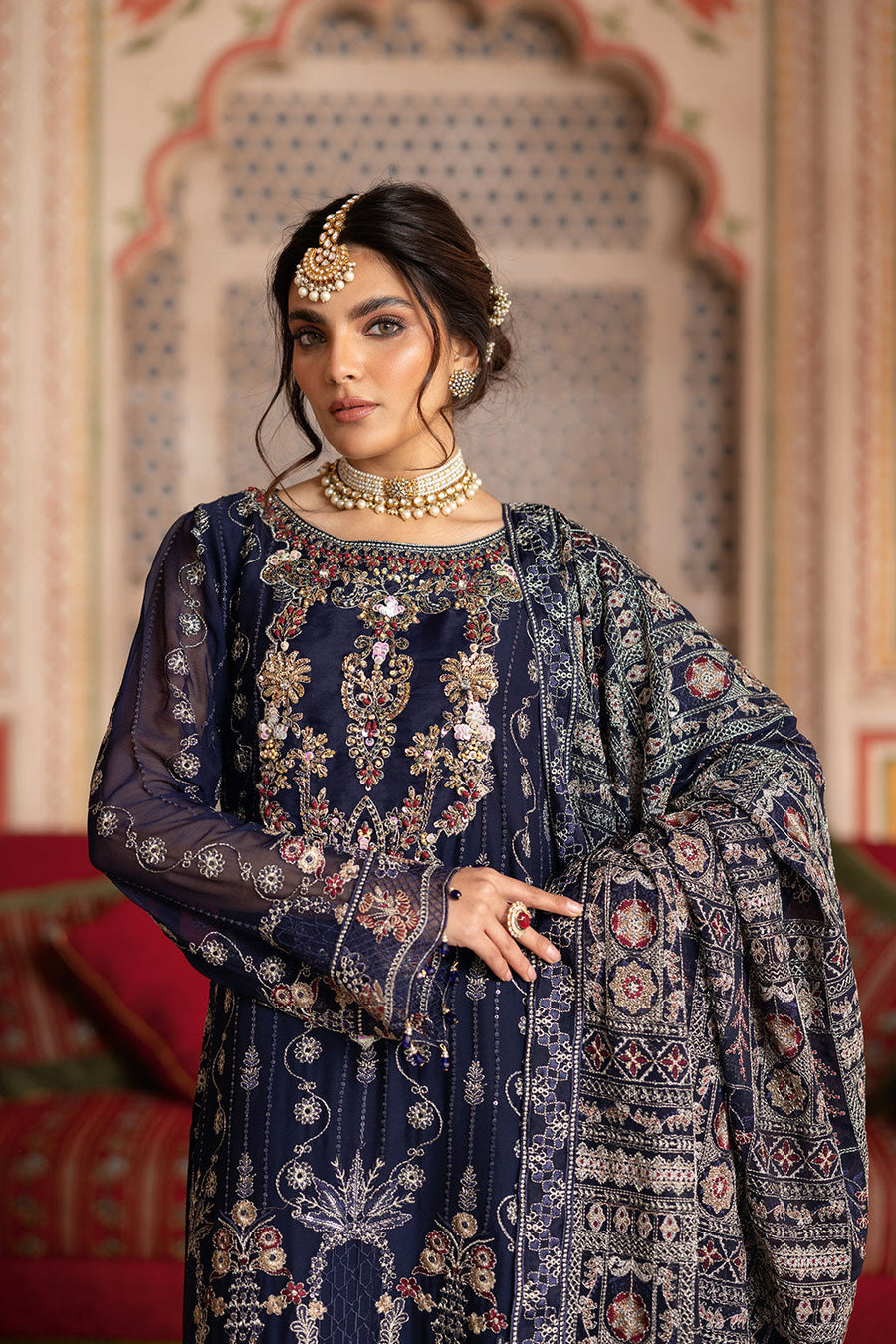 Ramsha Dastan Vol-03 Embroidered Chiffon Unstitched 3Pc Suit T-306