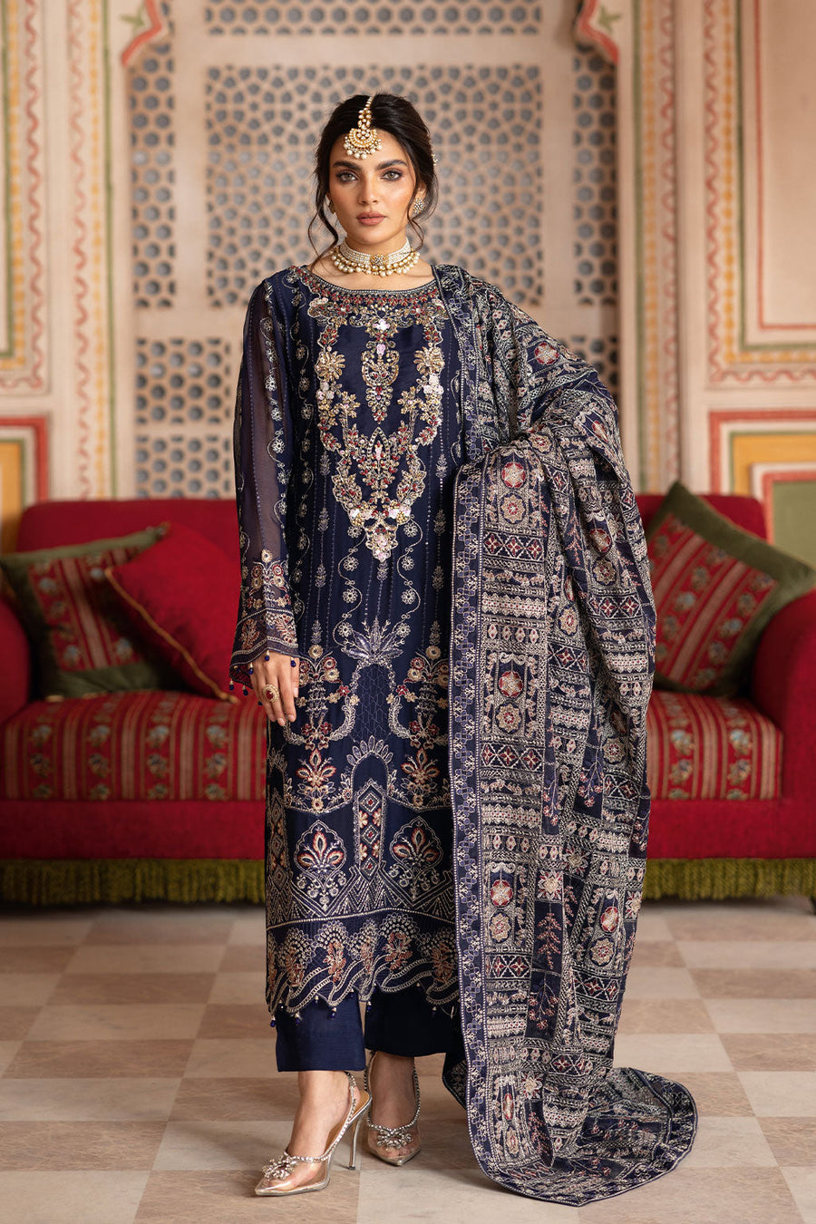 Ramsha Dastan Vol-03 Embroidered Chiffon Unstitched 3Pc Suit T-306