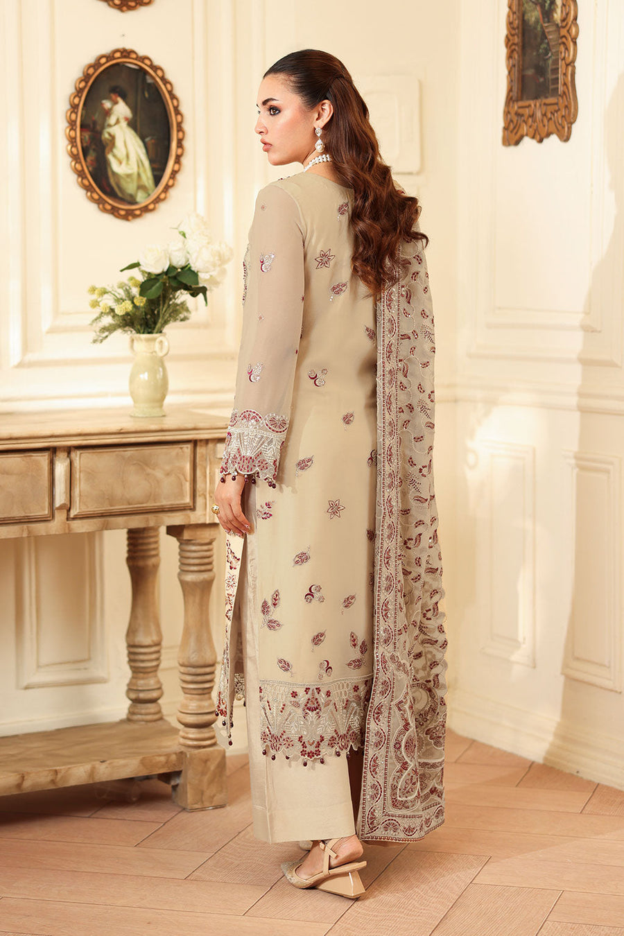 Ramsha Dastan Vol-04 Embroidered Chiffon Unstitched 3Pc Suit T-401