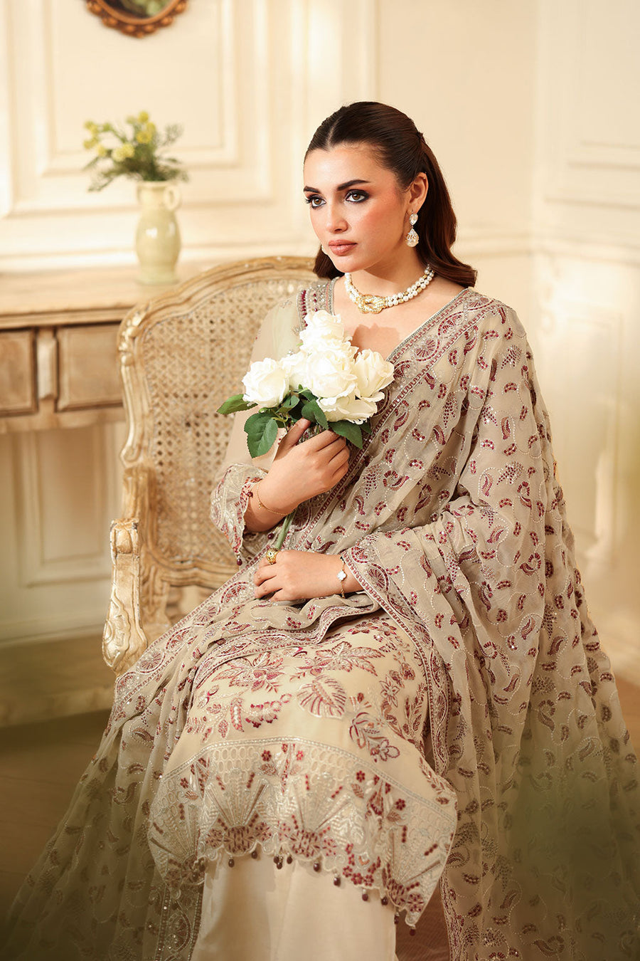 Ramsha Dastan Vol-04 Embroidered Chiffon Unstitched 3Pc Suit T-401