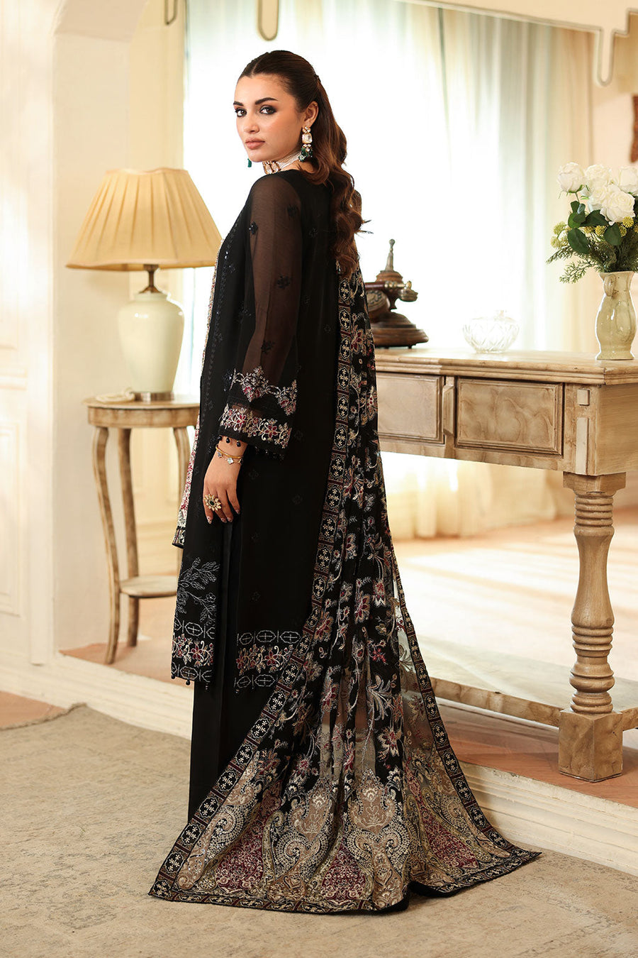 Ramsha Dastan Vol-04 Embroidered Chiffon Unstitched 3Pc Suit T-402