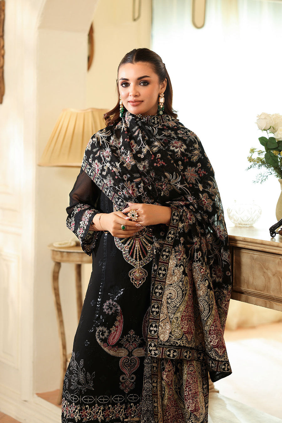 Ramsha Dastan Vol-04 Embroidered Chiffon Unstitched 3Pc Suit T-402
