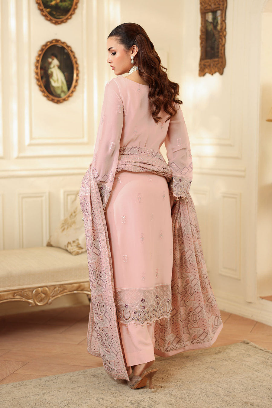 Ramsha Dastan Vol-04 Embroidered Chiffon Unstitched 3Pc Suit T-403