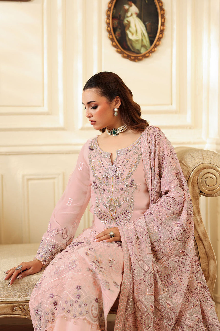 Ramsha Dastan Vol-04 Embroidered Chiffon Unstitched 3Pc Suit T-403