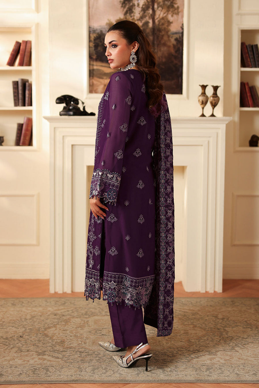 Ramsha Dastan Vol-04 Embroidered Chiffon Unstitched 3Pc Suit T-406