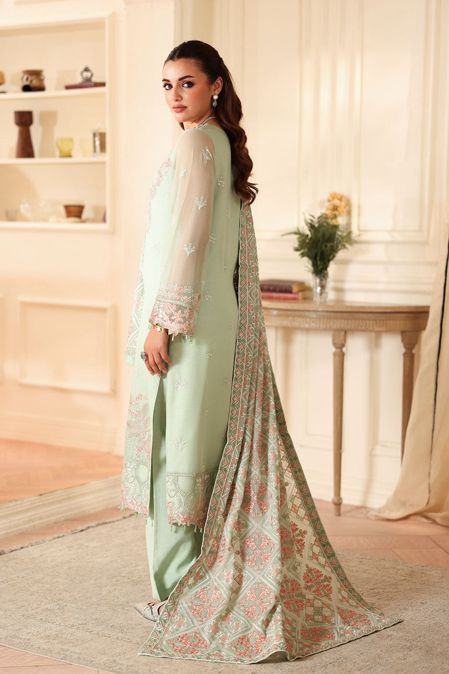 Ramsha Dastan Vol-04 Embroidered Chiffon Unstitched 3Pc Suit T-407