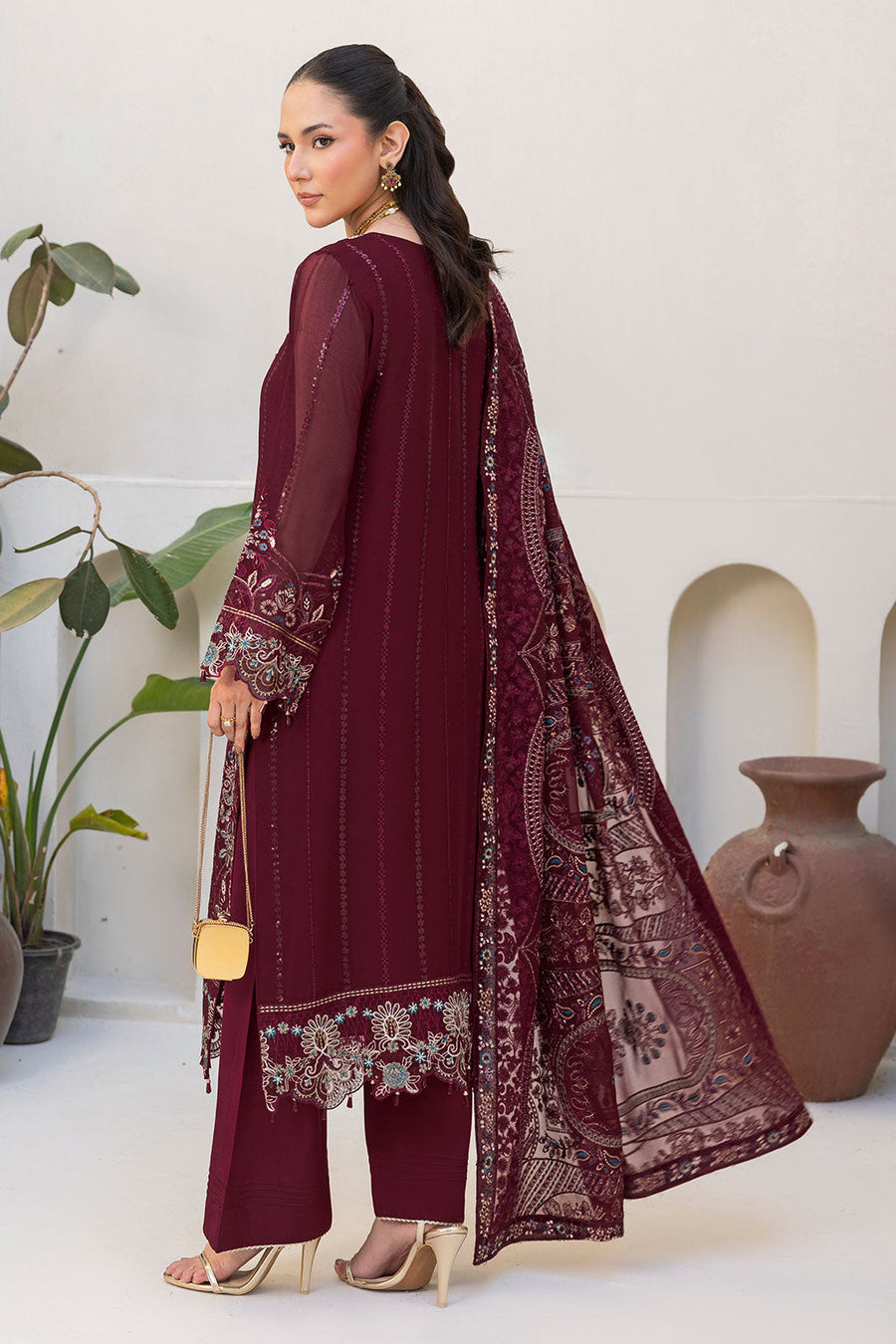 Ramsha Dastan Vol-05 Embroidered Chiffon Unstitched 3Pc Suit T-503