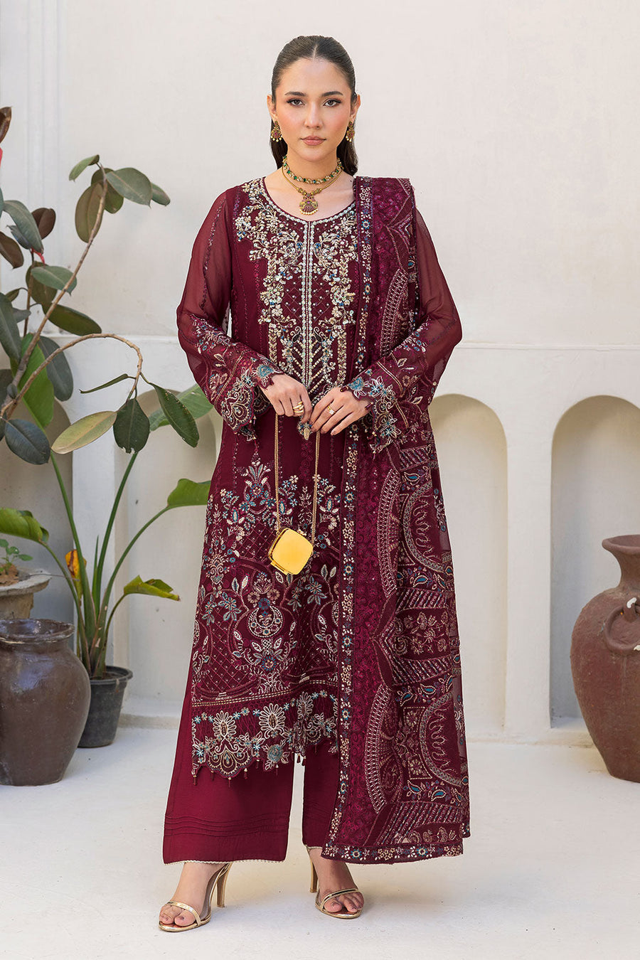 Ramsha Dastan Vol-05 Embroidered Chiffon Unstitched 3Pc Suit T-503