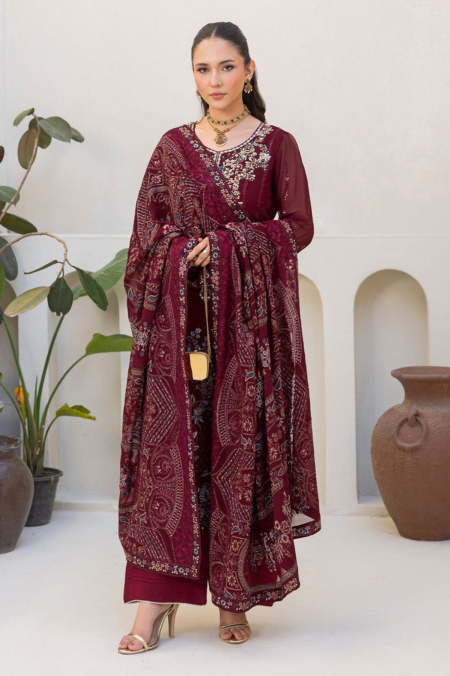 Ramsha Dastan Vol-05 Embroidered Chiffon Unstitched 3Pc Suit T-503