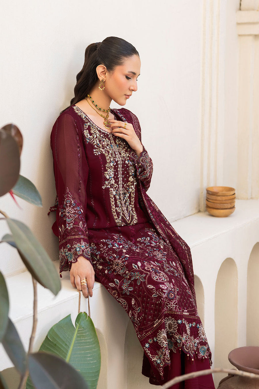 Ramsha Dastan Vol-05 Embroidered Chiffon Unstitched 3Pc Suit T-503