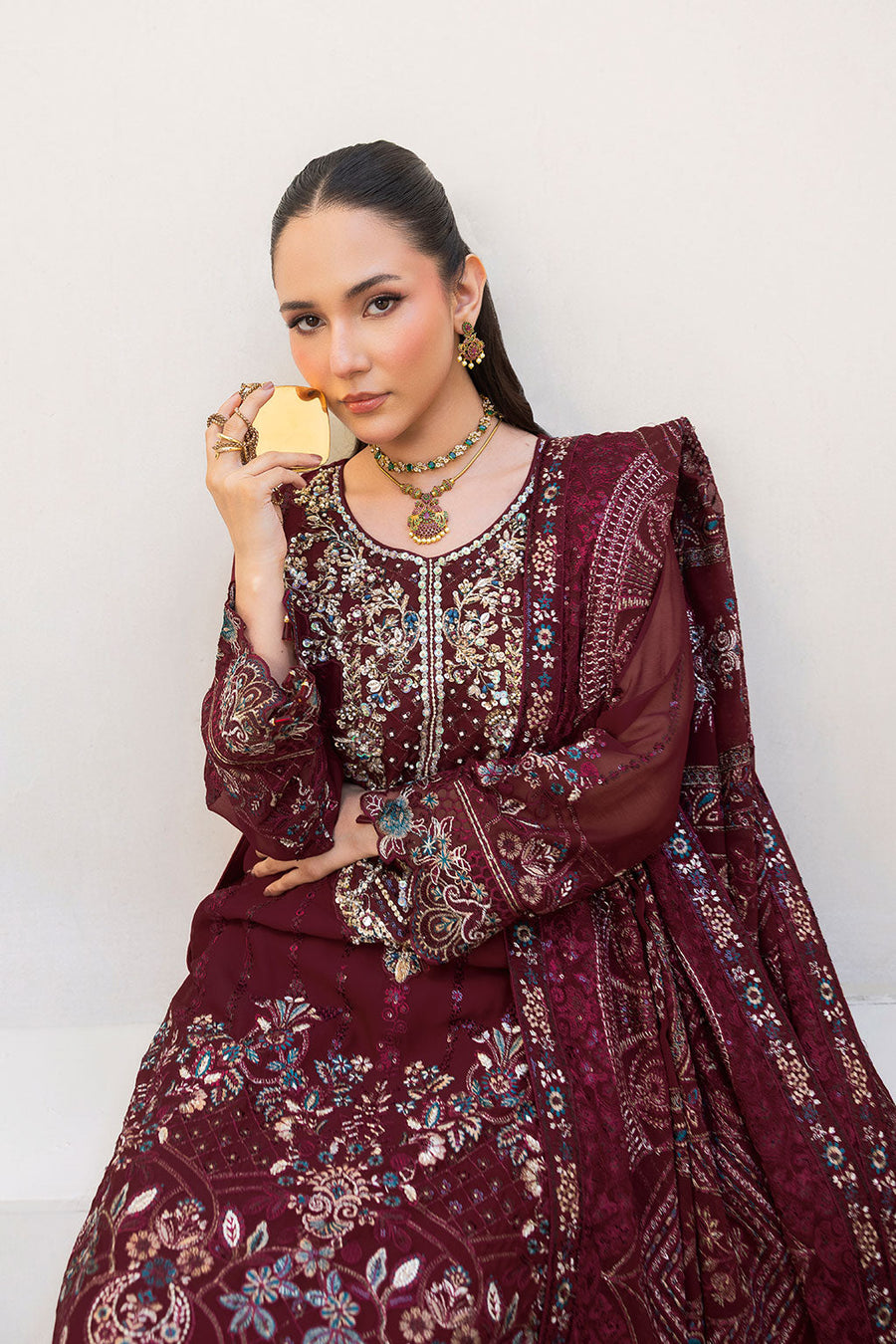 Ramsha Dastan Vol-05 Embroidered Chiffon Unstitched 3Pc Suit T-503