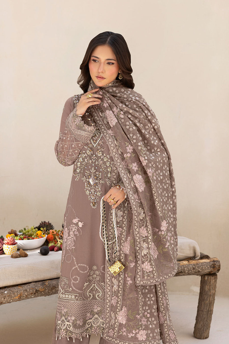 Ramsha Dastan Vol-05 Embroidered Chiffon Unstitched 3Pc Suit T-504