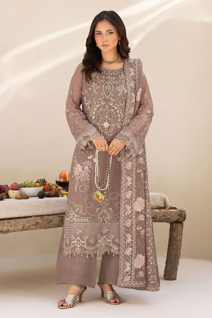 Ramsha Dastan Vol-05 Embroidered Chiffon Unstitched 3Pc Suit T-504