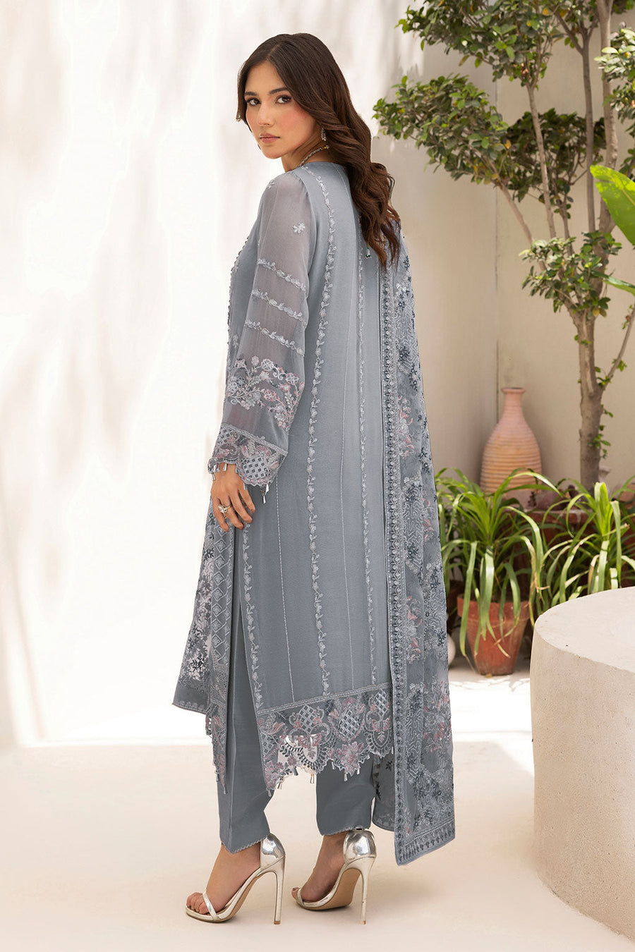 Ramsha Dastan Vol-05 Embroidered Chiffon Unstitched 3Pc Suit T-505