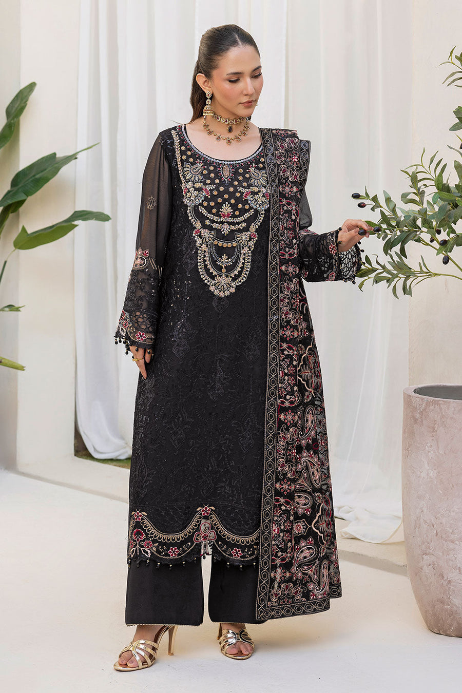 Ramsha Dastan Vol-05 Embroidered Chiffon Unstitched 3Pc Suit T-506