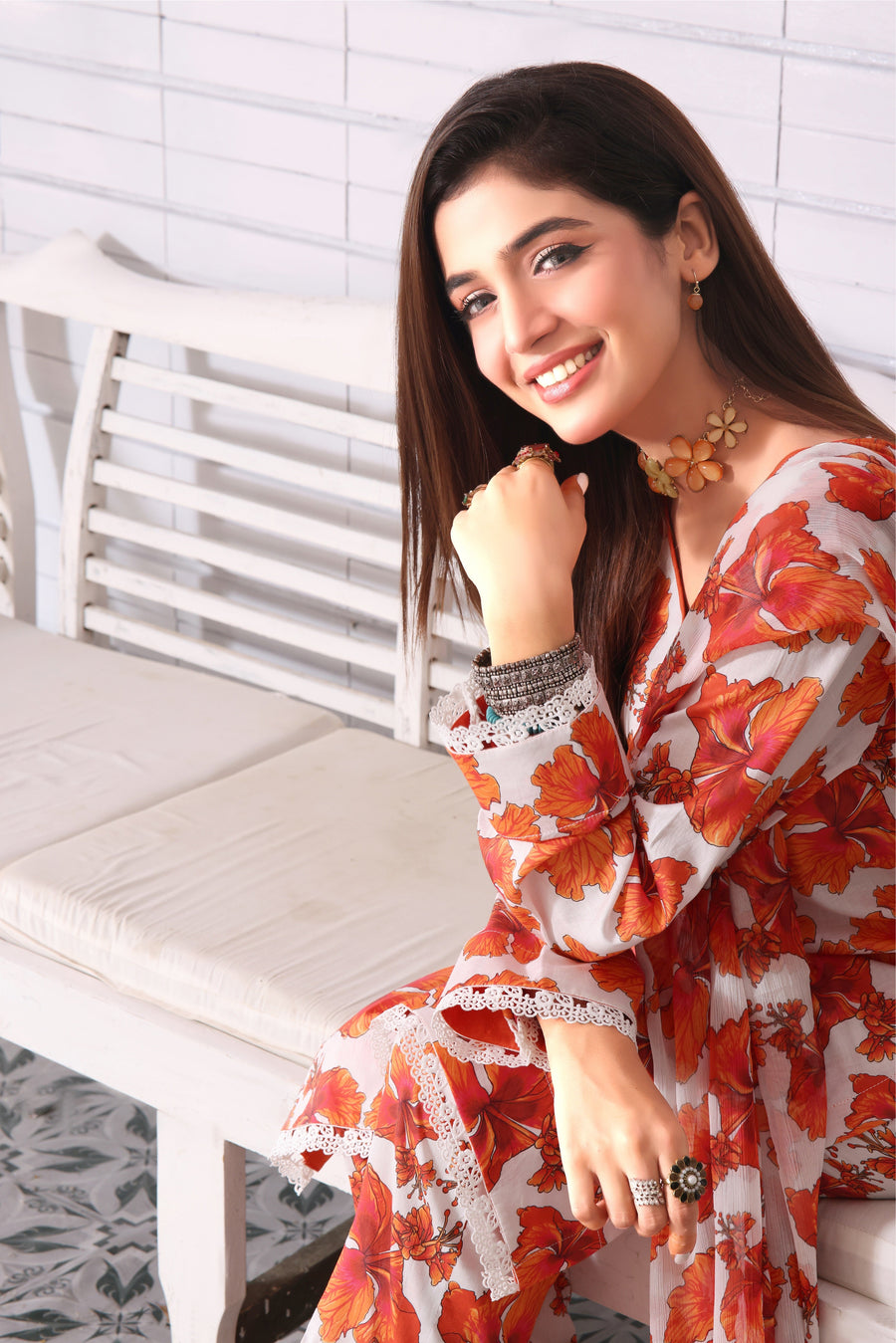 Feathers Nayab Unstitched Digital Printed Lawn 3Pc Suit TAFFY ROSE-FT124