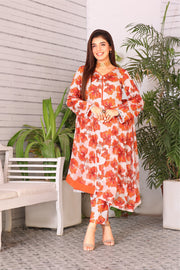 Feathers Nayab Unstitched Digital Printed Lawn 3Pc Suit TAFFY ROSE-FT124