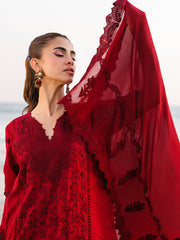 Faiza Faisal Marine Embroidered Luxury Lawn Unstitched 3Pc Suit - TARA