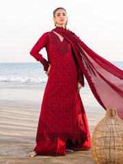 Faiza Faisal Marine Embroidered Luxury Lawn Unstitched 3Pc Suit - TARA