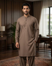 Imagination by Dynasty Fabrics Men's Unstitched Blended Suit - TEAK