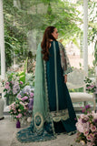 Alif by AJR Couture Embroidered Organza Unstitched 3Pc Suit - TEAL