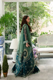 Alif by AJR Couture Embroidered Organza Unstitched 3Pc Suit - TEAL