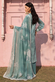 Cross Stitch Premium Embroidered Lawn Unstitched 3Pc Suit - TEAL GRACE