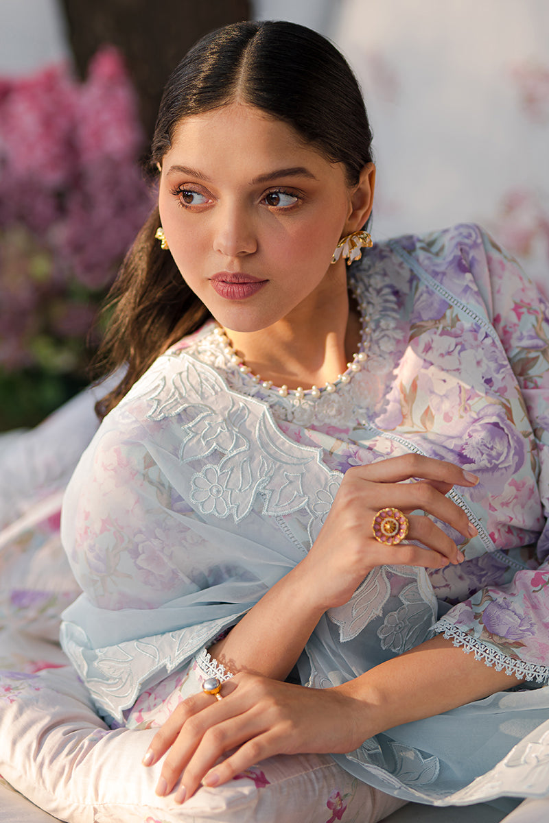 Cross Stitch Eid Lawn Unstitched Embroidered 3Pc Suit D-24 Tender Breeze
