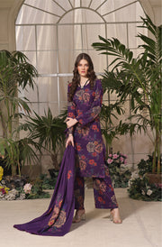 Feathers Digital Printed Dhanak Unstitched 3Pc Suit THISTLE-FT320