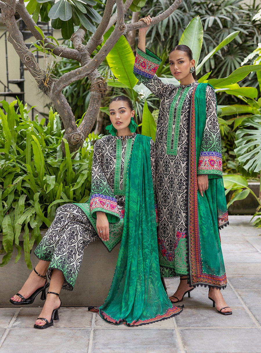 Zainab Chottani Tahra Embroidered Lawn Unstitched 3Pc Suit D-07 TIA