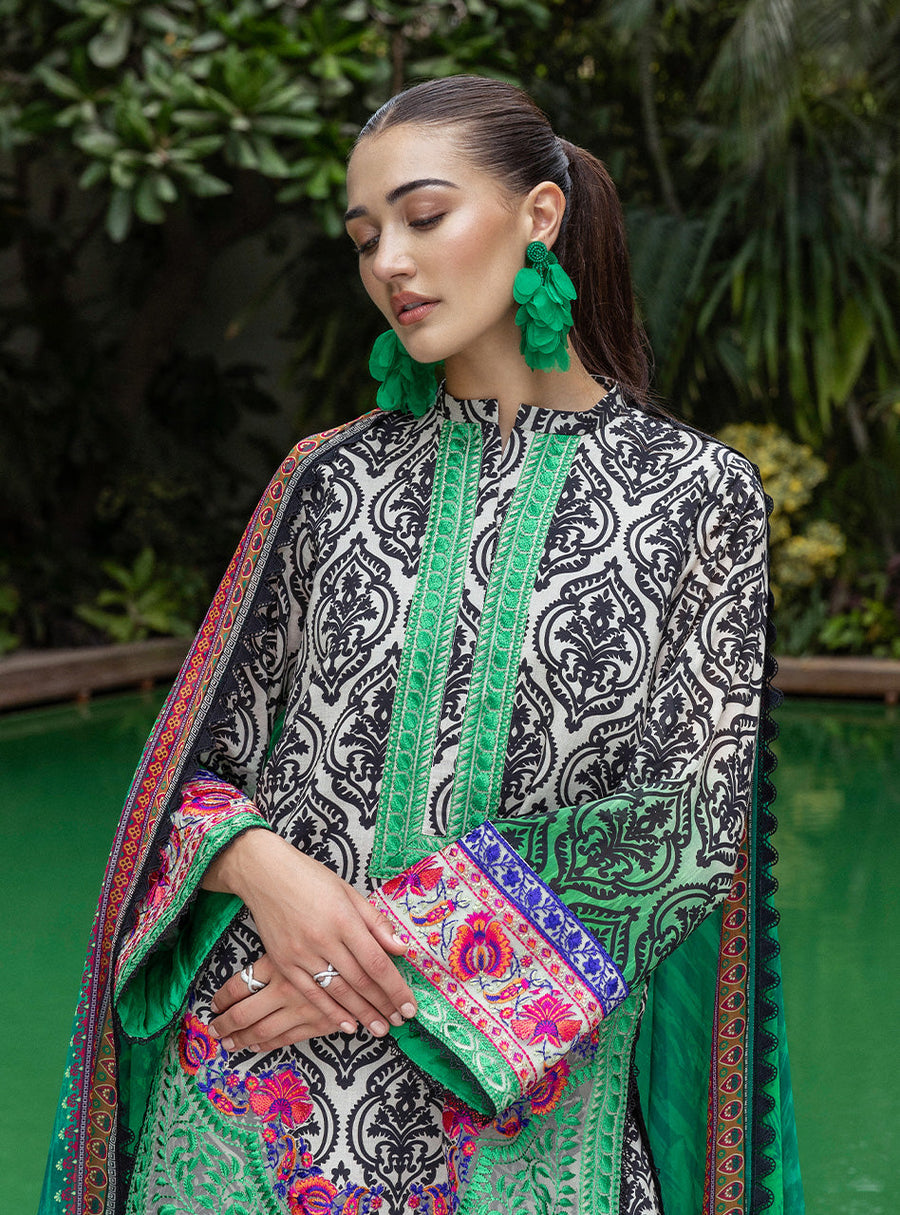Zainab Chottani Tahra Embroidered Lawn Unstitched 3Pc Suit D-07 TIA
