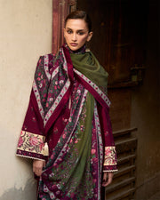 Jugnu Lahore Womenswear Embroidered Karandi Unstitched 3Pc Suit - TIRAN