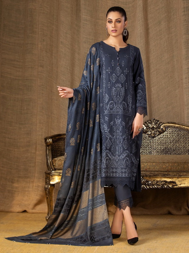 Tehzeeb by Riaz Arts Embroidered Leather Peach 3Pc Suit TL-123