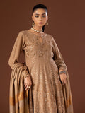 Tehzeeb by Riaz Arts Embroidered Leather Peach 3Pc Suit TL-124