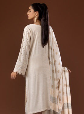 Tehzeeb by Riaz Arts Embroidered Leather Peach 3Pc Suit TL-125