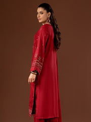 Tehzeeb by Riaz Arts Embroidered Leather Peach 3Pc Suit TL-129