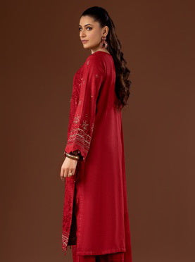 Tehzeeb by Riaz Arts Embroidered Leather Peach 3Pc Suit TL-129