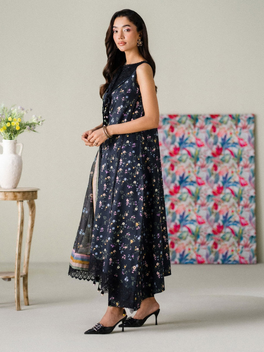 Faiza Faisal FNF Prints Unstitched Embroidered Lawn 3Pc Suit - TWILIGHT CHARM