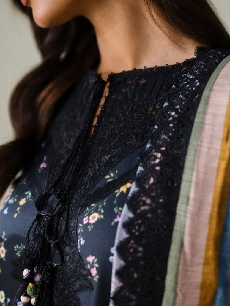 Faiza Faisal FNF Prints Unstitched Embroidered Lawn 3Pc Suit - TWILIGHT CHARM