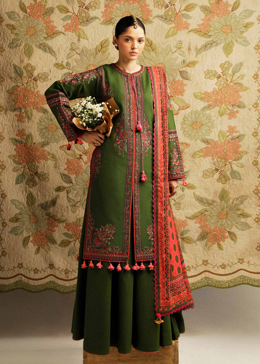 Hussain Rehar Embroidered Khaddar Unstitched 3Pc Suit - Taal