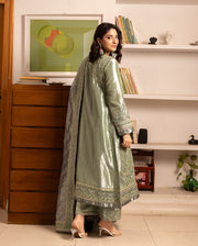 Mushq Sunehri Ramsha Edit Lama Silk Stitched 3Pc Suit - Tabeer