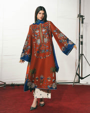 Jugnu Lahore The Reserved View Embroidered Cotton Unstitched 3Pc Suit - Tahmi