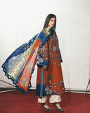 Jugnu Lahore The Reserved View Embroidered Cotton Unstitched 3Pc Suit - Tahmi