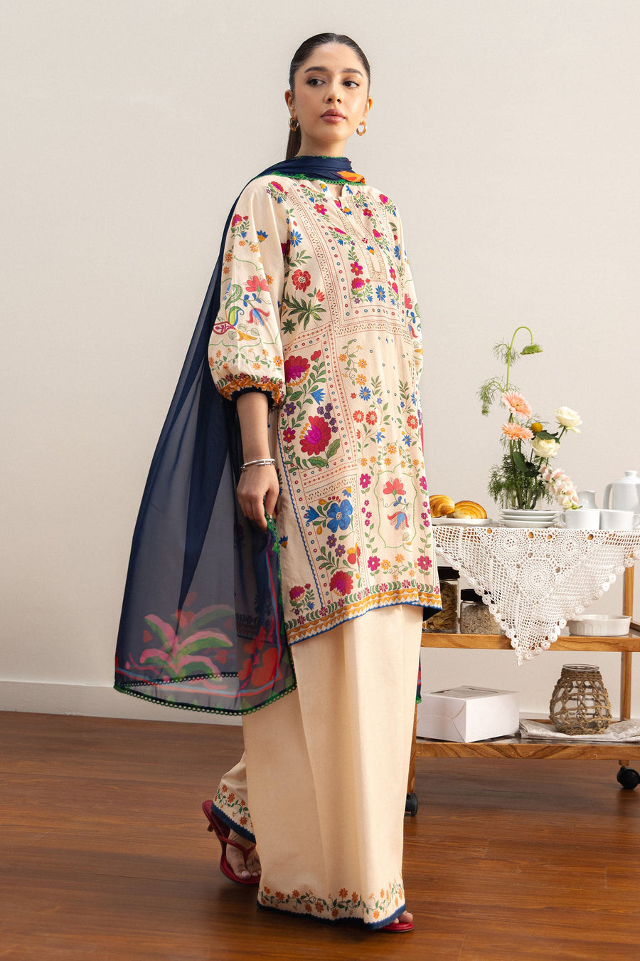 Coco by Zara Shahjahan Prints Unstitched Lawn 3Pc Suit D-07A Takara