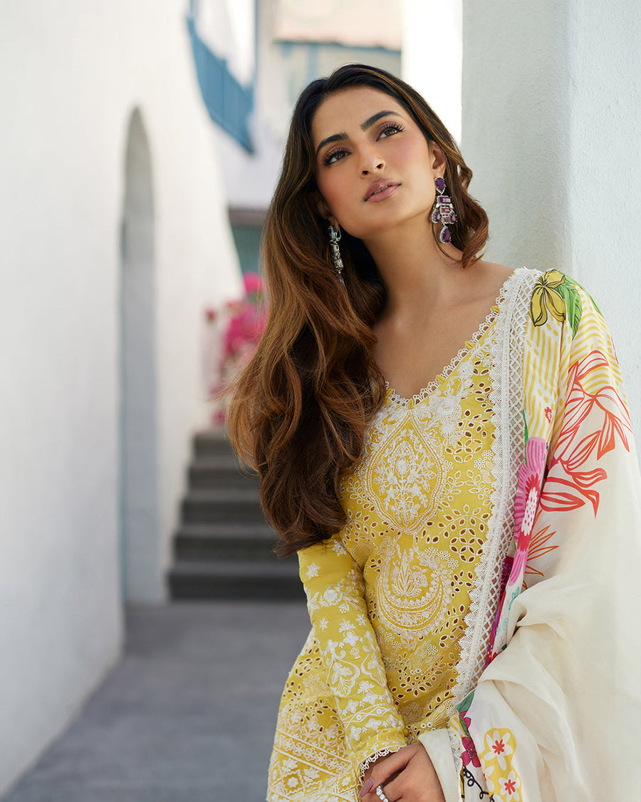 Liliana by Faiza Saqlain Embroidered Lawn Unstitched 3Pc Suit - Talin