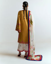 Jugnu by Hussain Rehar Unstitched Embroidered Lawn 3Pc Suit - Tanim