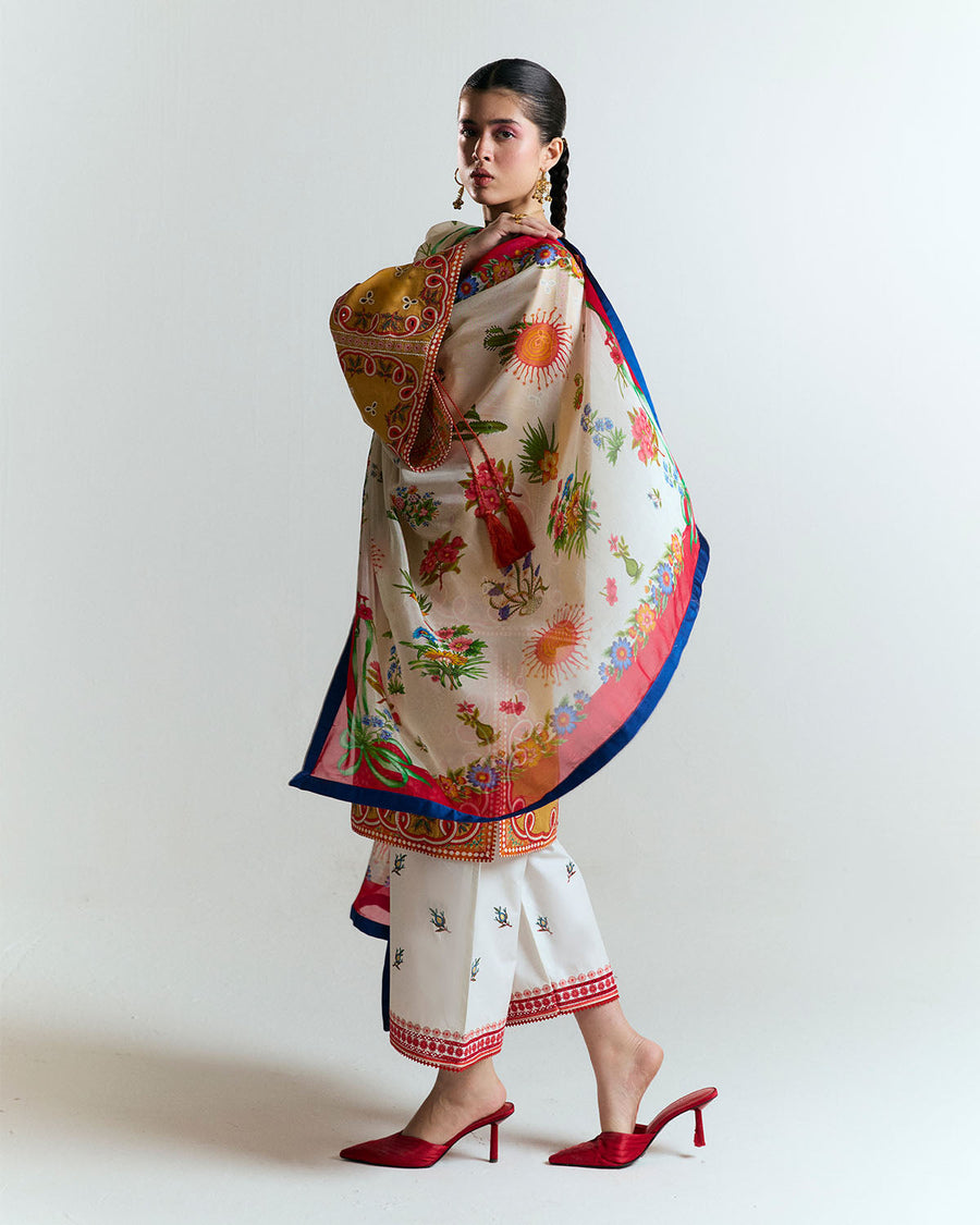 Jugnu by Hussain Rehar Unstitched Embroidered Lawn 3Pc Suit - Tanim