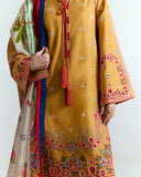 Jugnu by Hussain Rehar Unstitched Embroidered Lawn 3Pc Suit - Tanim